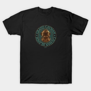 Grand Cayman, Cayman Islands, Vintage Diving Helmet T-Shirt